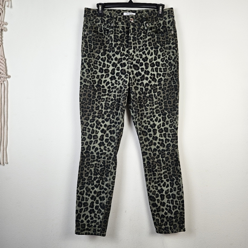 GOOD AMERICAN Good Waist Sage Leopard High Rise Skinny Jeans GWP196T 12